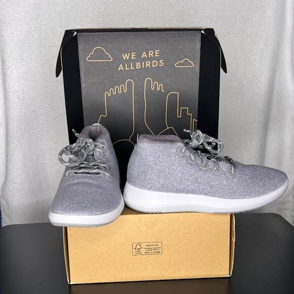 Allbirds (W8) Wool Runner-Up Mizzle Sneakers Weather-Resistant Lightweight Grey - Picture 13 of 13